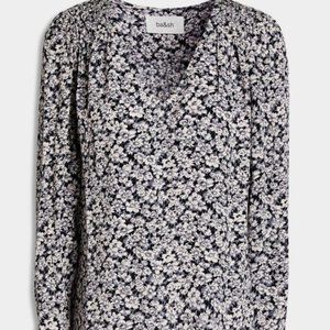 BA&SH Elsa Shirred Floral-print Crepe Blouse